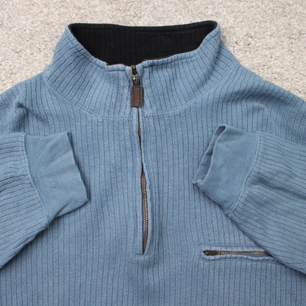 Pendleton Sweatshirt‎ Mens Large Blue 1/4 Zip Cotton/Poly Long Sleeve Pullover